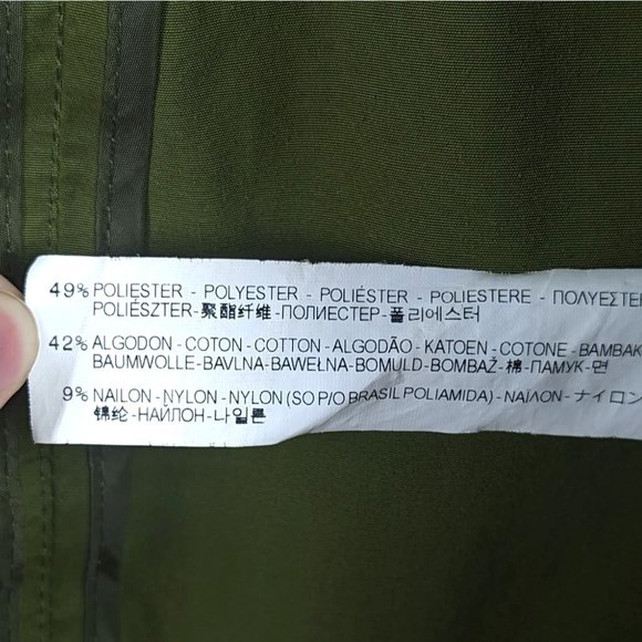 Zara Basic Women Army Green Snap Front Parka Jacket Lightweight - Picture 7 of 7